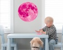 Full Moon Sticker, Glow in the Dark Moon Decal, Lunar Wall Sticker